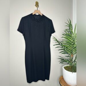 Vintage Donna Morgan Black Beaded Dress